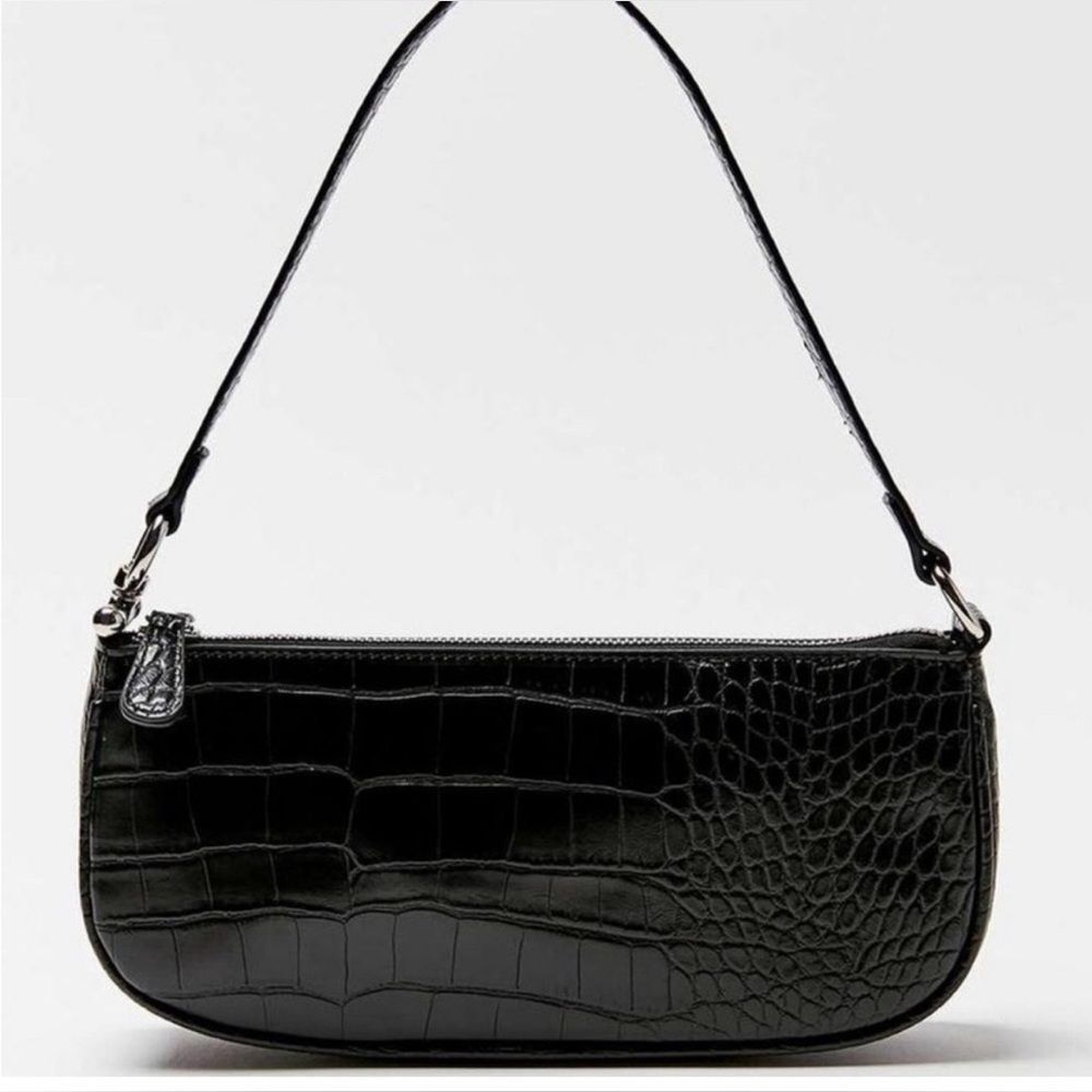 Urban Outfitters Black Crocodile Shoulder Bag
